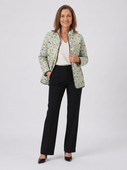 Chaqueta Acolchada Floral Azucena