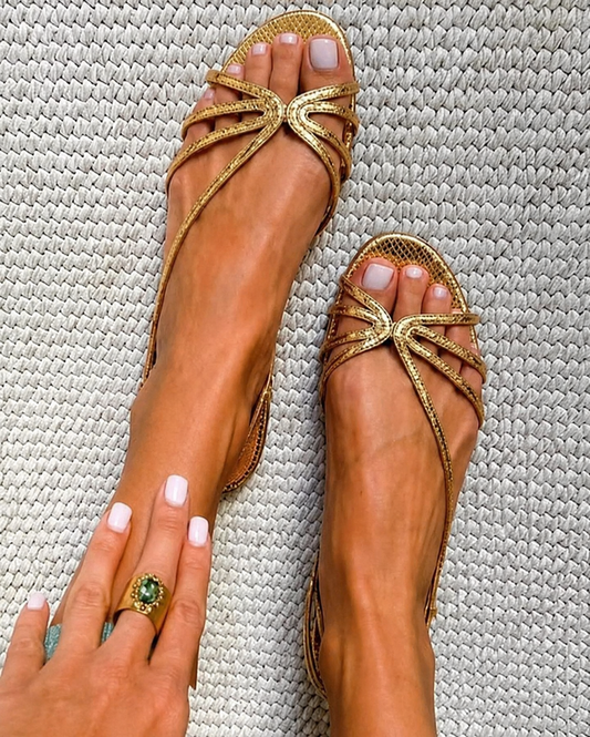 GINEBRA | SANDALIAS DORADAS DE ELEGANCIA VERANIEGA