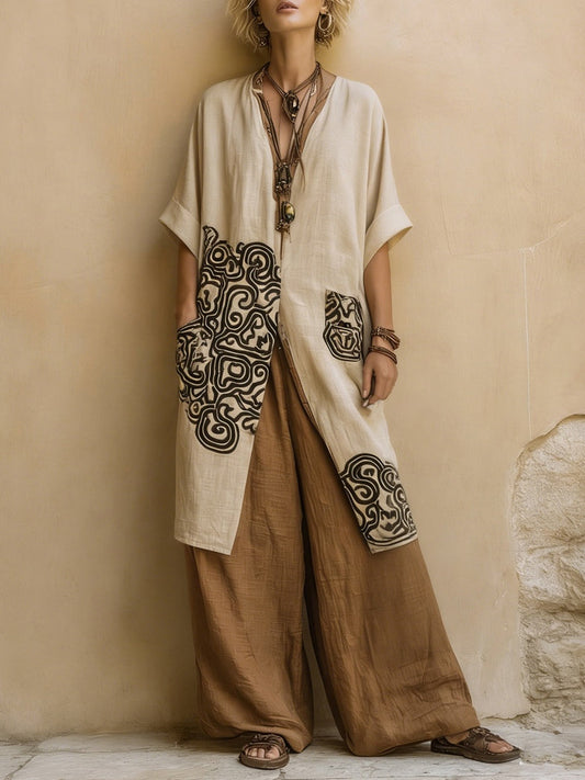 CONJUNTO BOHEMIO LARGO BORDADO