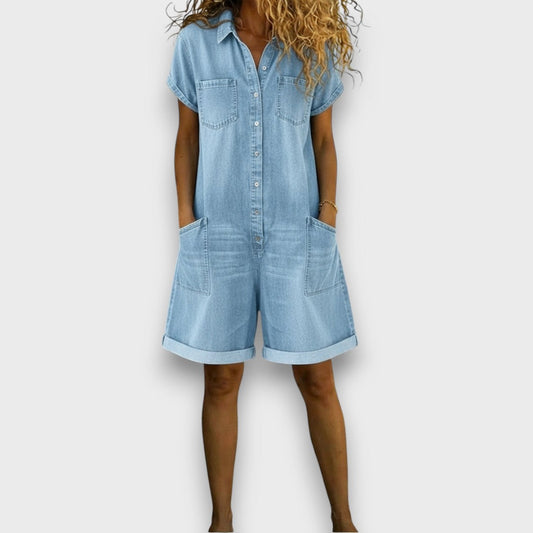 Mono Vaquero Corto Camisero con Bolsillos