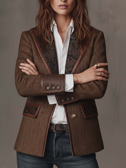 Blazer Amalia de Espiga con Solapas Paisley