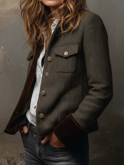 Chaqueta Olivia de Espiga Verde Oliva