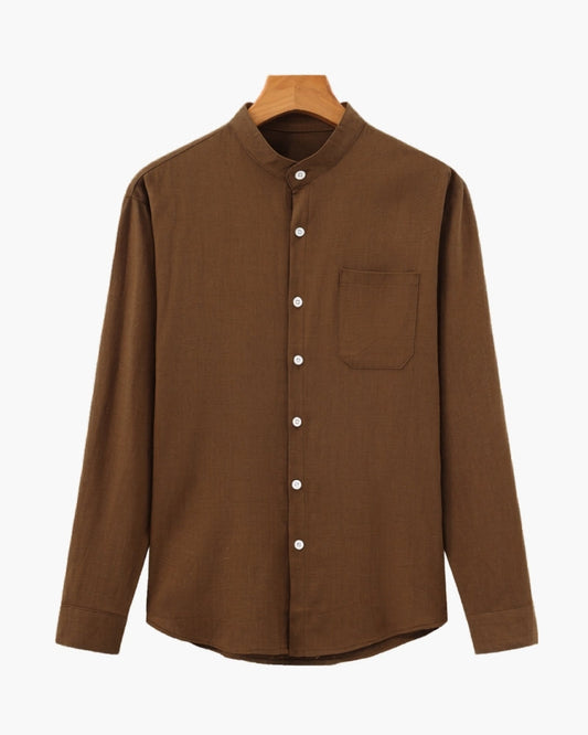 CAMISA DE HOMBRE CON CUELLO MANDARÍN