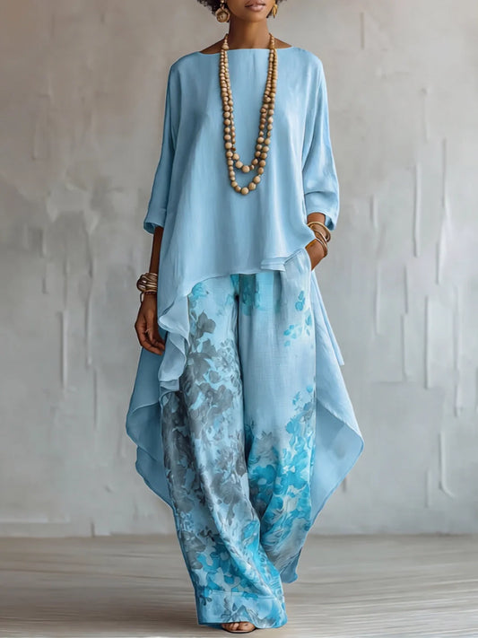 GINEVRA | CONJUNTO ASIMETRICO FLORAL FLUIDO