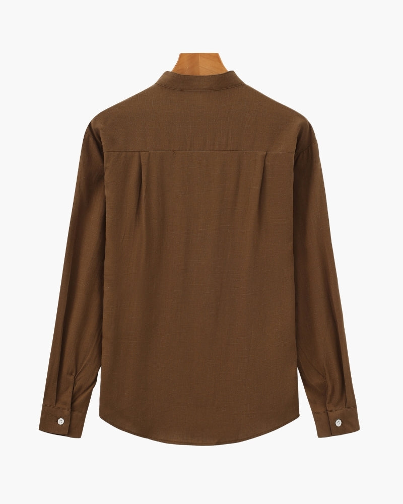 CAMISA DE HOMBRE CON CUELLO MANDARÍN