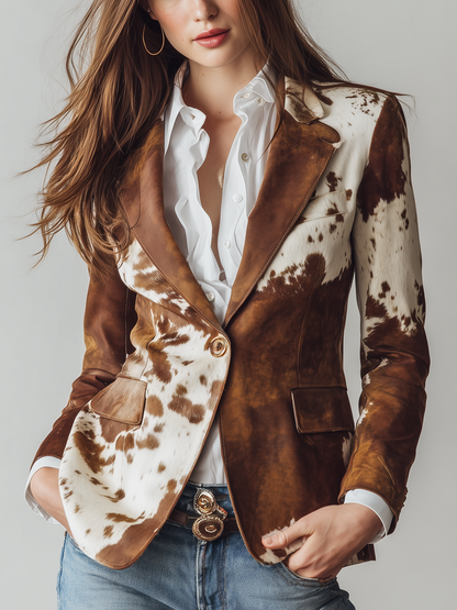 Blazer Carolina Animal Print Marrón