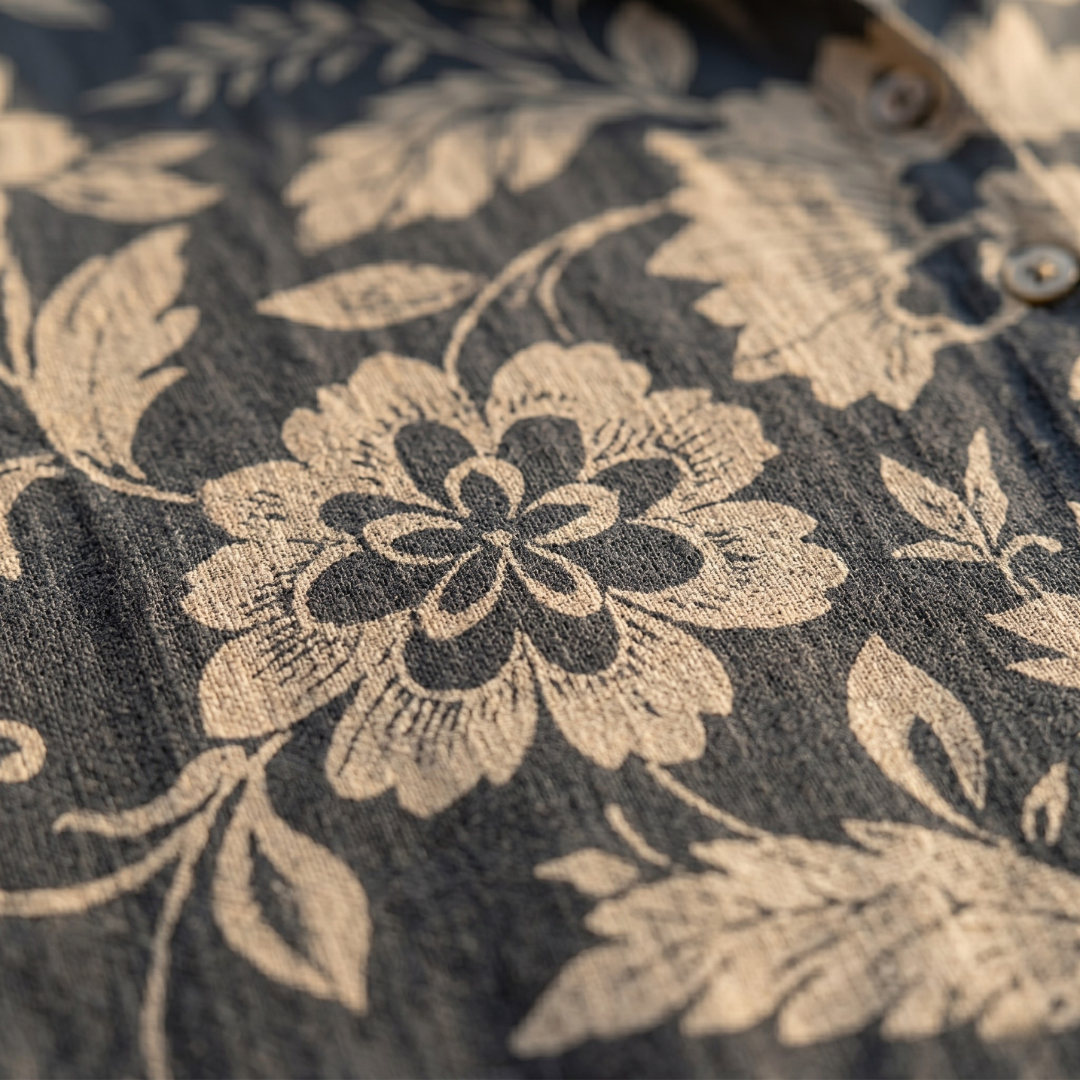 BLUSA ELEGANTE DE LINO CON ESTAMPADO FLORAL