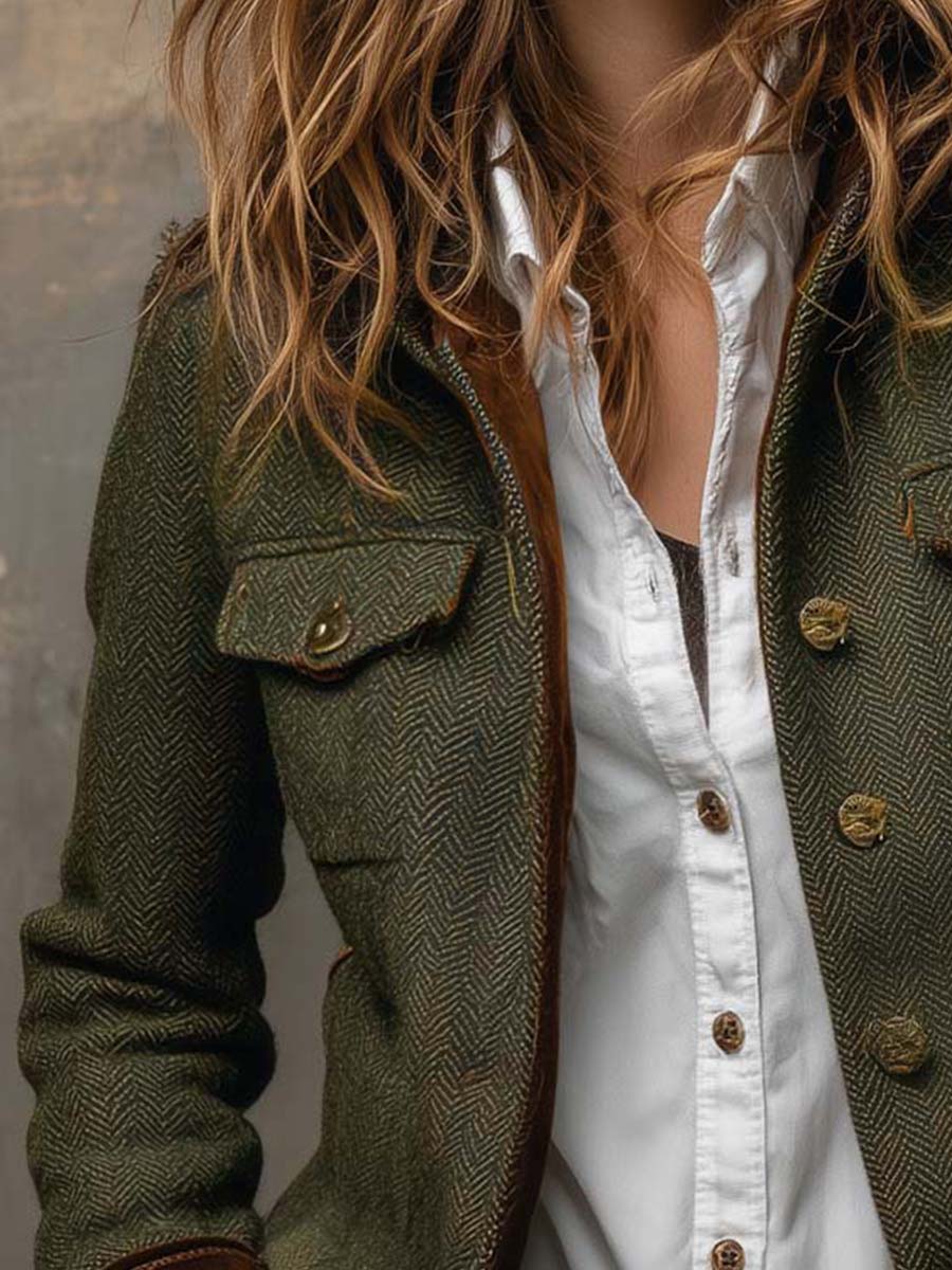 Chaqueta Olivia de Espiga Verde Oliva