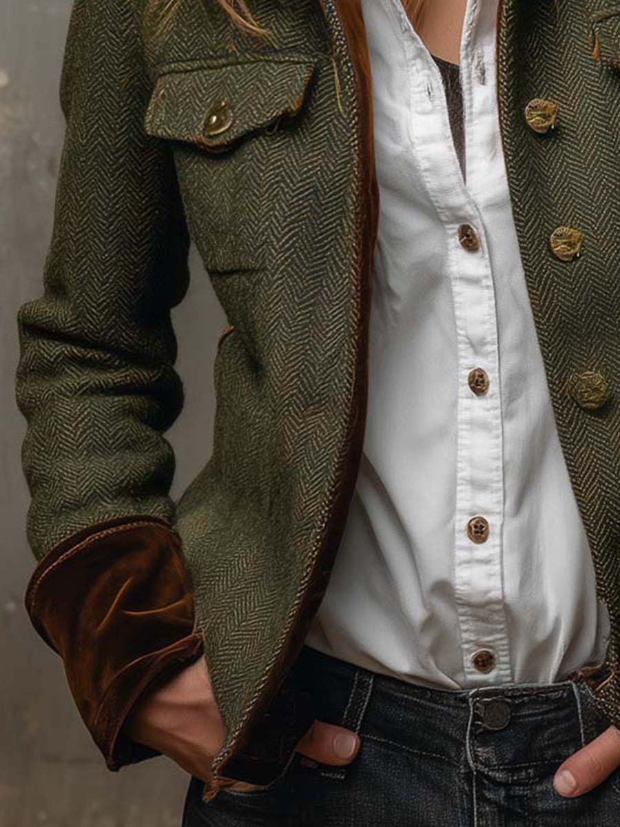 Chaqueta Olivia de Espiga Verde Oliva