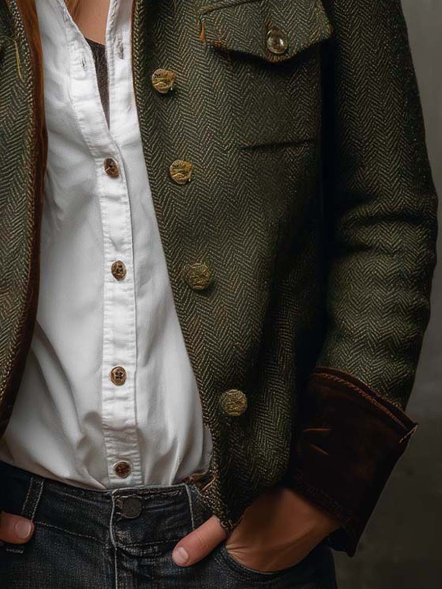 Chaqueta Olivia de Espiga Verde Oliva