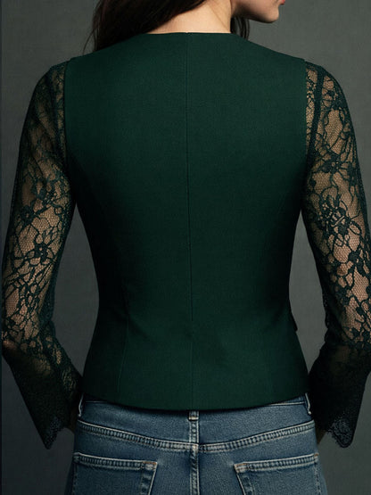 Chaqueta Aurelia con Encaje Rosa Empolvado