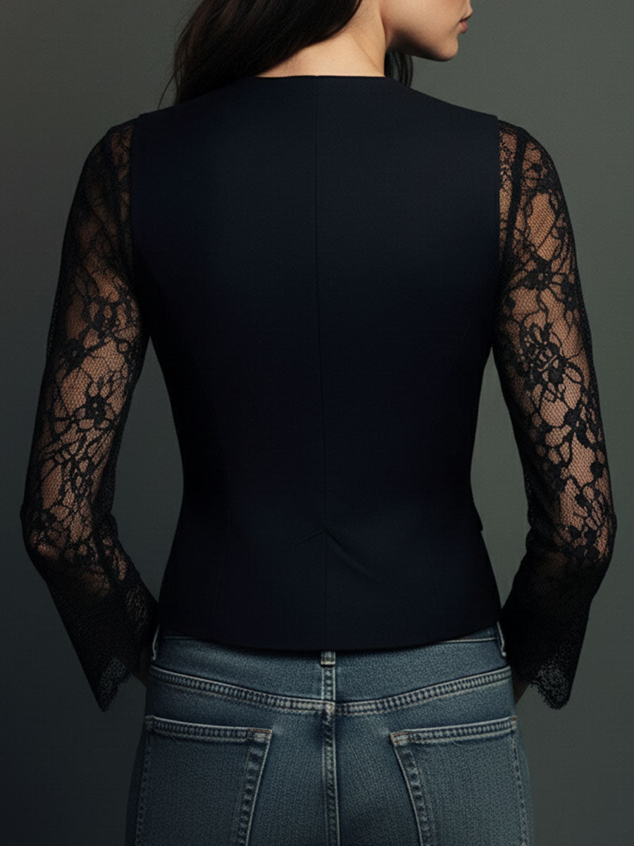 Chaqueta Sofía con Encaje Burdeos