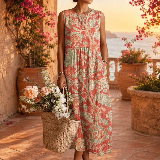 Alba | Vestido Largo Floral Fluido
