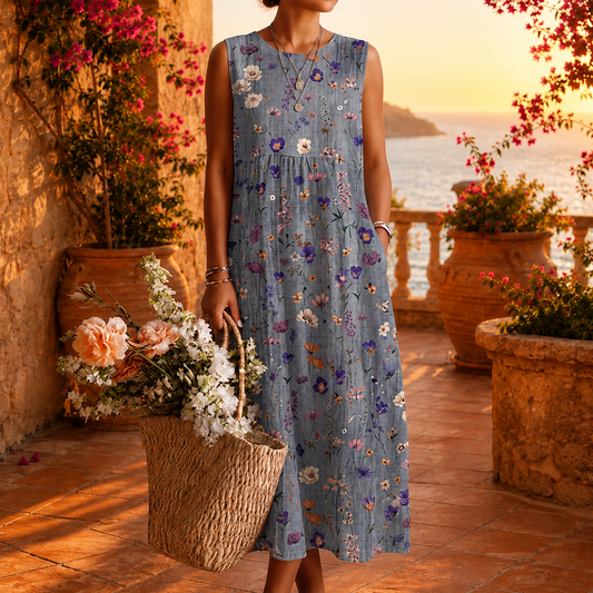 Violeta | Vestido Largo Floral Fluido