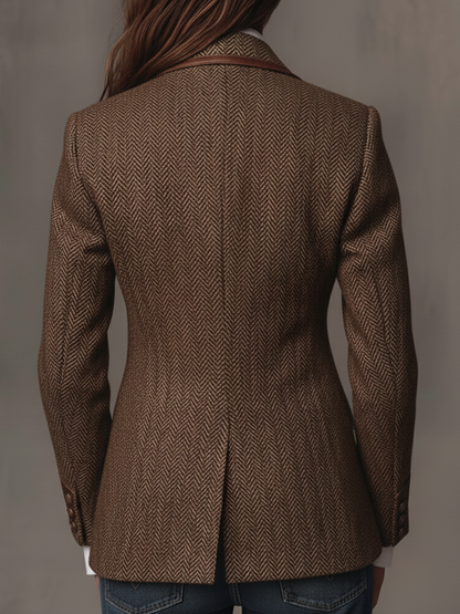 Blazer Amalia de Espiga con Solapas Paisley