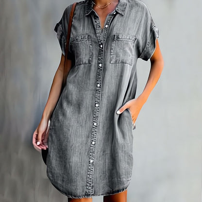 Vestido Camisero Denim Corto