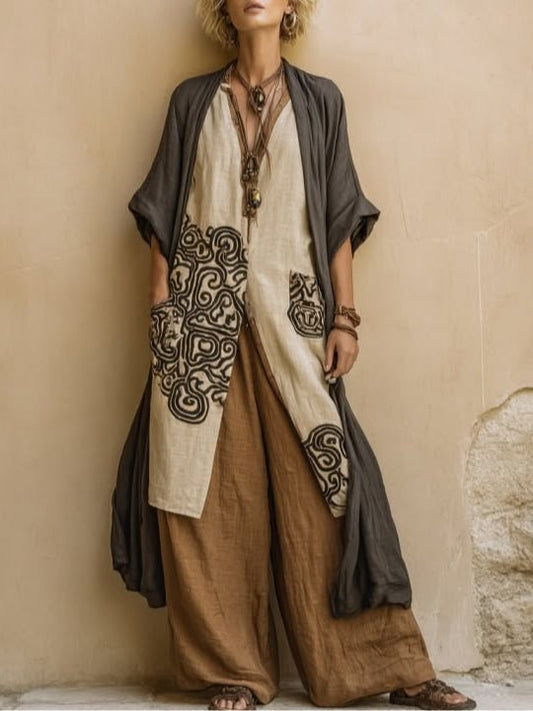 CONJUNTO BOHEMIO LARGO BORDADO