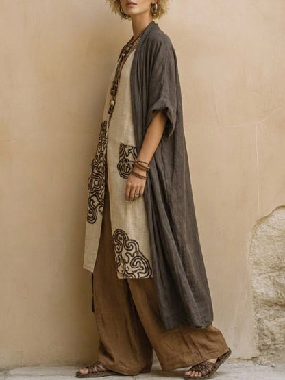 CONJUNTO BOHEMIO LARGO BORDADO