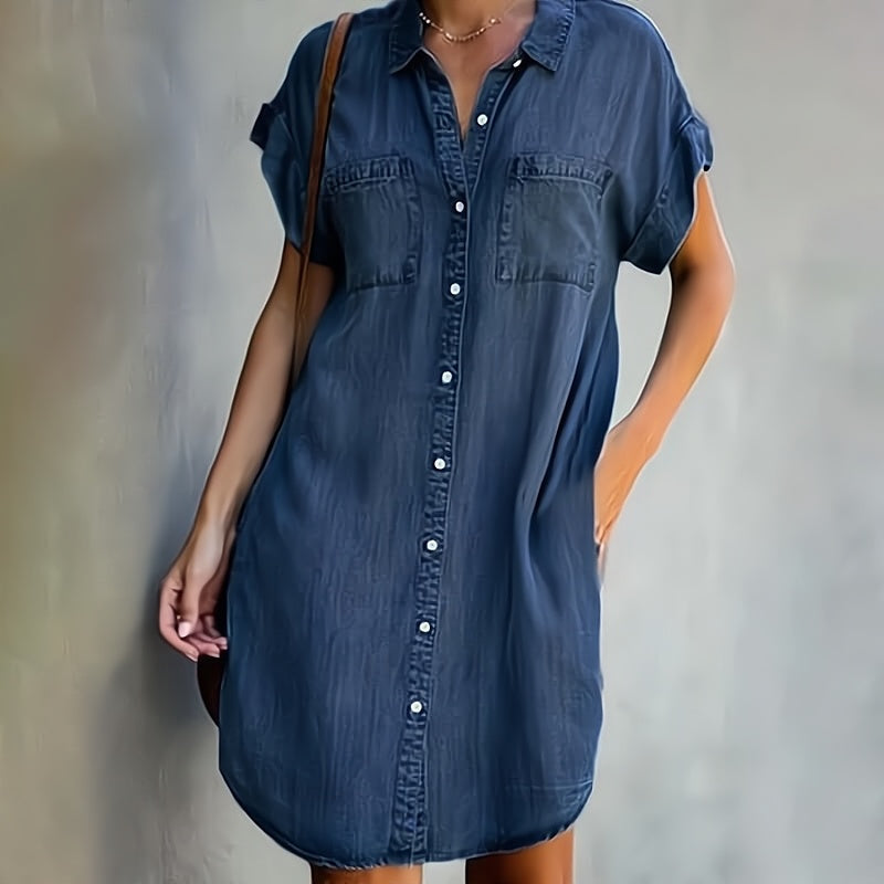 Vestido Camisero Denim Corto