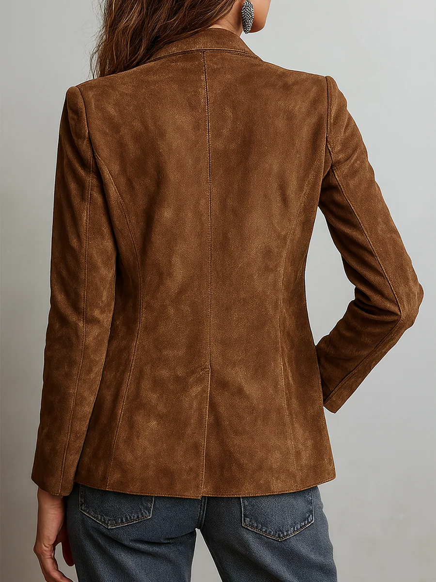 Blazer Daniela Efecto Ante Marrón