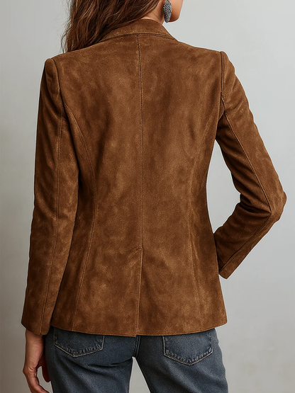 Blazer Daniela Efecto Ante Marrón