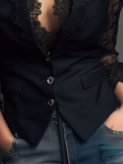 Chaqueta Aurelia con Encaje Rosa Empolvado