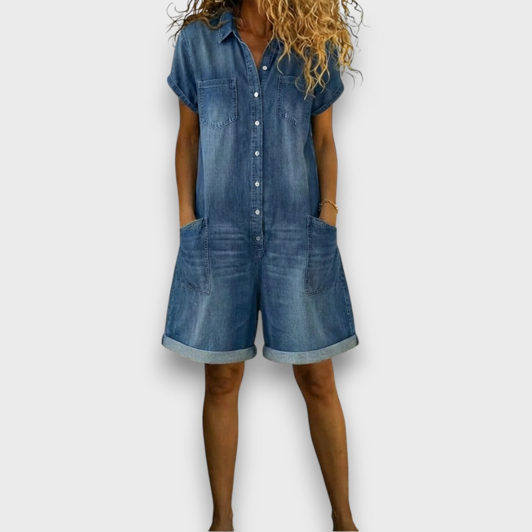 Mono Vaquero Corto Camisero con Bolsillos