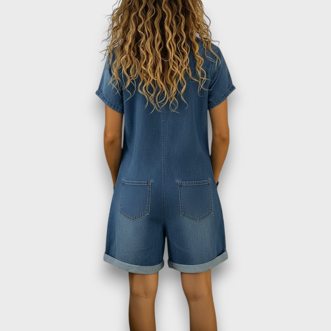 Mono Vaquero Corto Camisero con Bolsillos