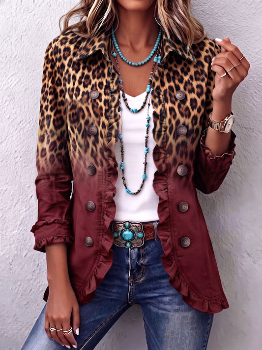 Chaqueta Claudia Animal Print Burdeos